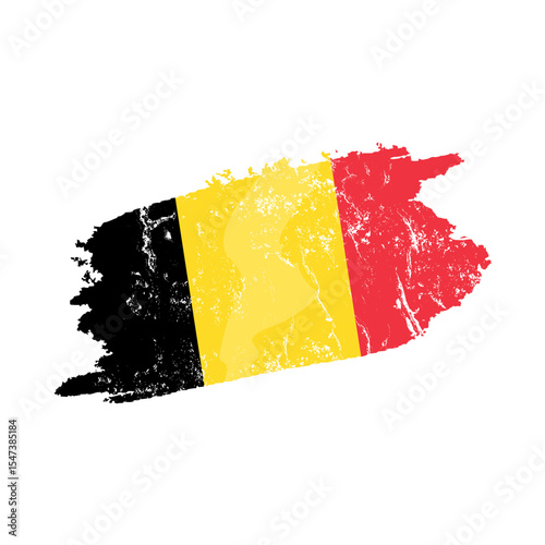 Belgium flag with grunge effect, vintage Belgium flag - vector illustration
