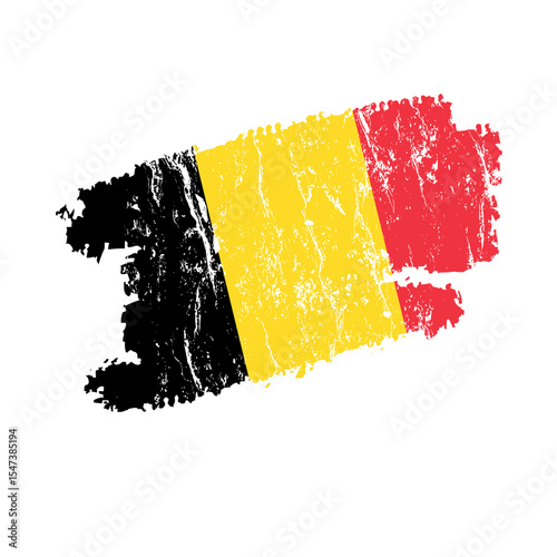 Belgium flag with grunge effect, vintage Belgium flag - vector illustration