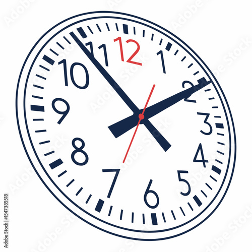Modern minimalist clock design time management concept