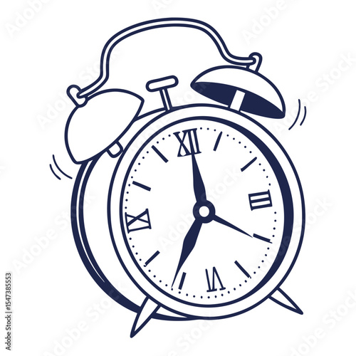 Classic alarm clock ringing time wake up