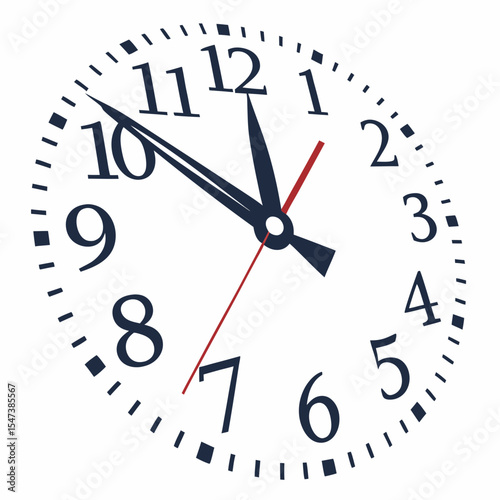 Simple analog clock showing seven oclock