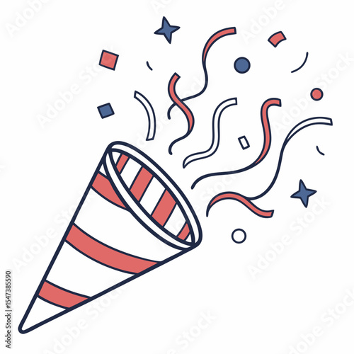 Festive party popper confetti celebration design