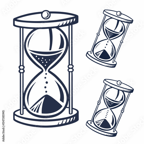 Hourglass time sandglass vintage sketch design