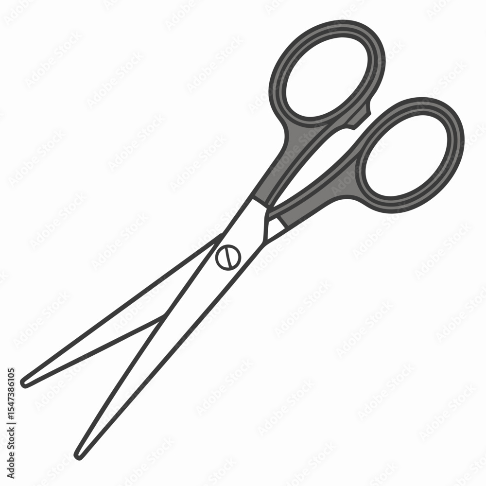 Simple line drawing of hair cutting scissors