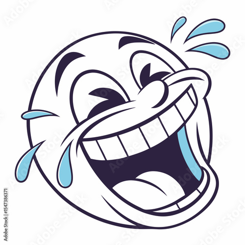 Hilarious cartoon face laughing tears of joy