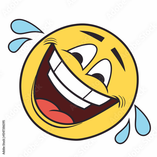 Hilarious cartoon smiley face tears of joy laughter