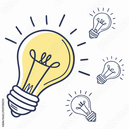 Bright ideas lightbulb illustration transparent background