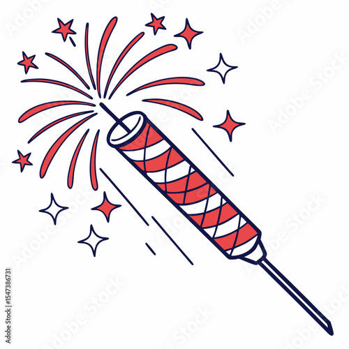 Festive fourth of july firecracker celebration sparkler
