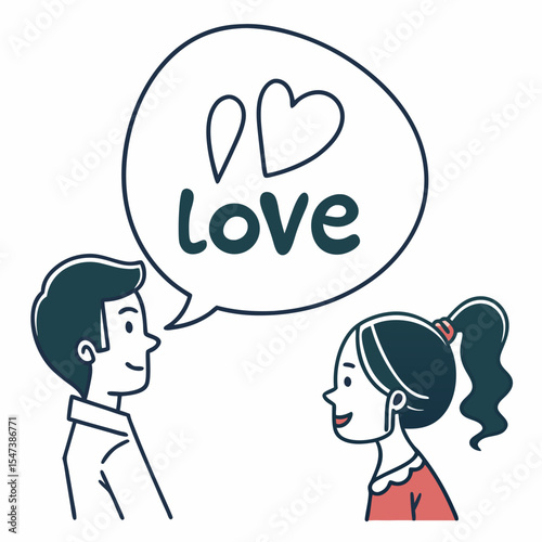 Young couple sharing sweet words of love