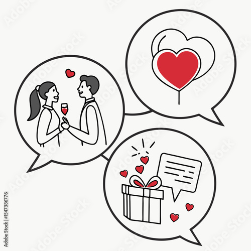 Romantic couple celebrating love gift balloons