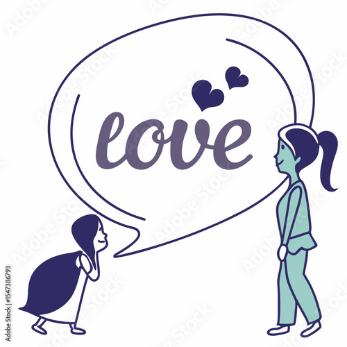 Two girls sharing a sweet love message