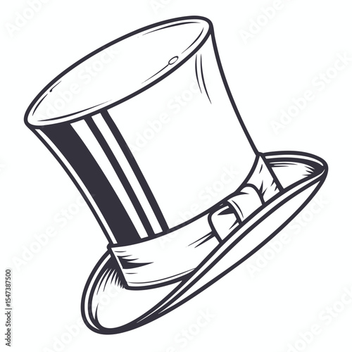 Classic top hat illustration elegant gentleman fashion accessory