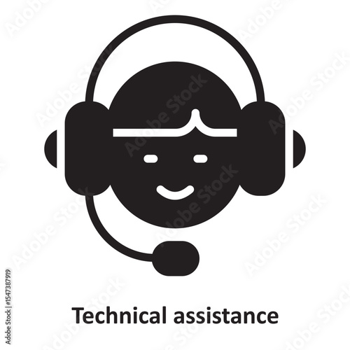 Technical assistance Vector Icon which can easily modify or edit