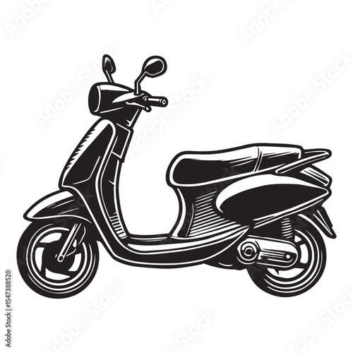 Scooter Bike Digital Art Scooter Clipart Illustration

