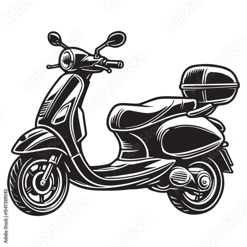 Scooter Motorcycle Illustration for Sublimation and Clipart

