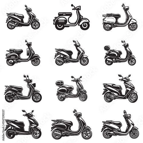 Collection of Scooter bike clipart designs for sublimation and t-shirts