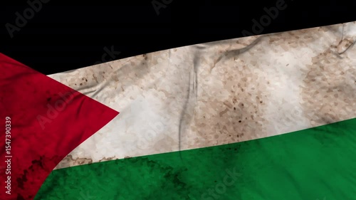 Palestine texture flag seamless loop animation. 4K Video