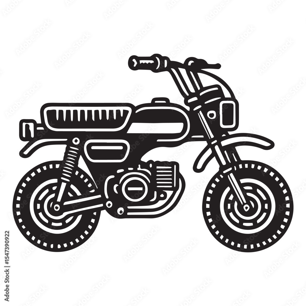 Fototapeta premium Motorcycle Clipart Mini Sport Bike Silhouette Design for Sublimation and Printable Crafts