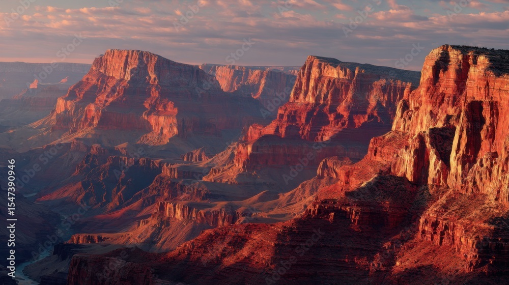 Naklejka premium A Second Dramatic Sunrise In A Desert Canyon