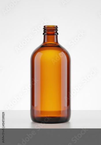 Amber Glass Bottle Isolated
