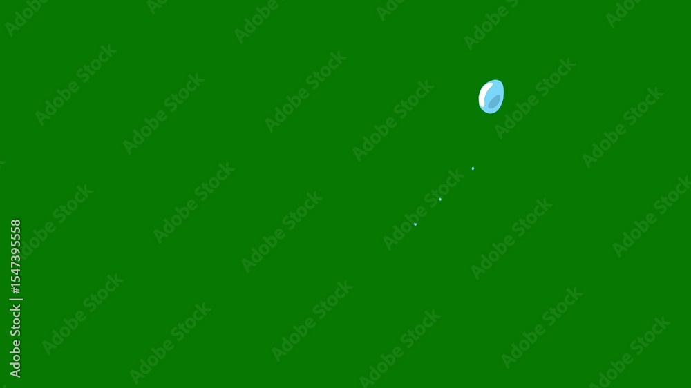 A green screen with an image of airplane and white background water drop on bird circle it the moon person in air bear blue shoe dot animated chromakey background motion illustration