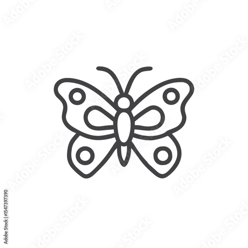 Butterfly icon for ecology blogs, spring greeting cards, biodiversity education, nature websites, conservation materials, design