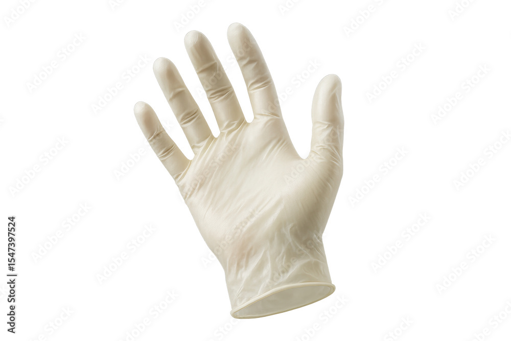 Obraz premium Medical glove isolated on transparent background, protective equipment, safety