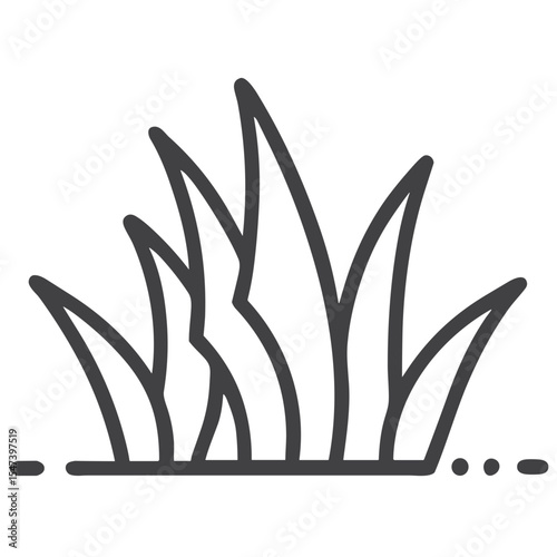 Grass Blades Outline Icon for Environmental Apps, Nature Websites, Landscaping Services and Sustainable Content Design