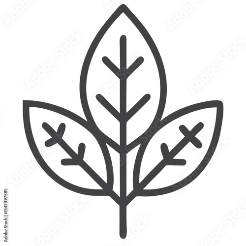 Minimalist Triple Leaf Icon for Nature Blogs, Environmental Applications, Organic Product Branding and Sustainable Business Websites