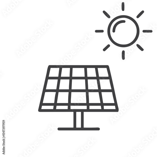 Solar Panels Array Icon for Renewable Energy Websites, Green Technology Blogs, Sustainable Power Education, Environmental Design Projects, and Clean Energy Promotions