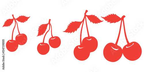 Cherry logo. Isolated cherry on white background