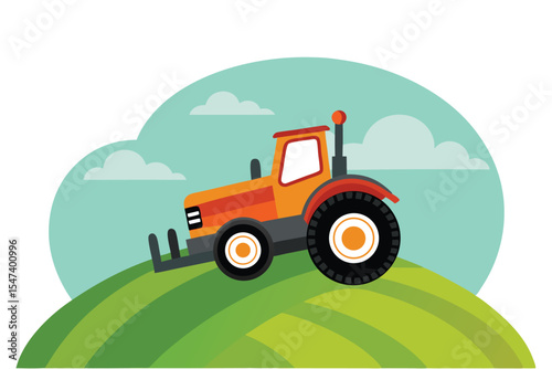 Tractor on hill