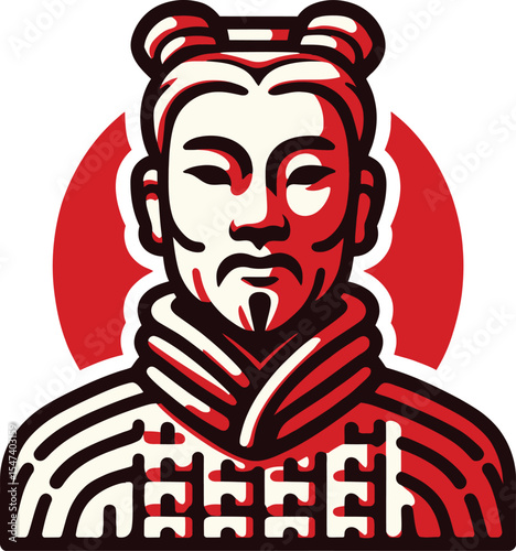 Stylized Terracotta Warrior Logo Vector