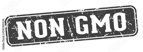 non gmo rectangular sign. non gmo stamp