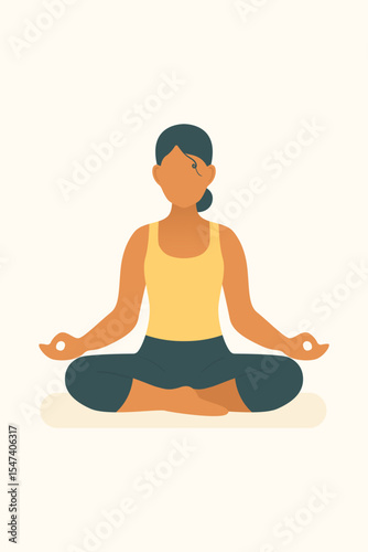 Seated meditation with hands in mudra, promoting inner calm, body awareness, and breathing in yoga and pilates