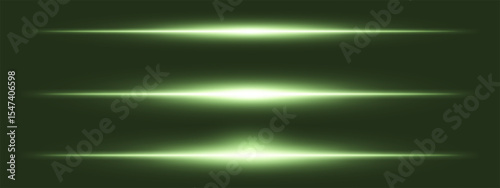 Light burst set. Intense green beam with sparkles and soft particles over black, fitting for space, energy, or futuristic interface design.