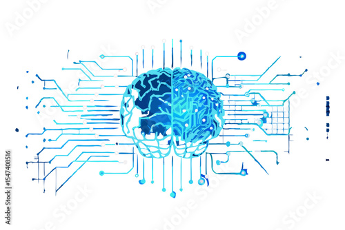 Human brain circuitry artificial intelligence concept