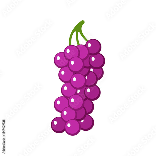 Fresh Grapes Flat Illustration Cartoon