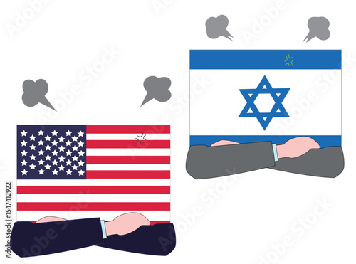 イスラエルとアメリカとの外交の状態を表している。