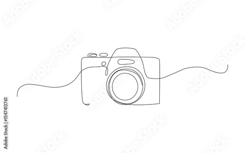 Elegant Single Line Drawing of a DSLR Camera Perfect for Photography Blogs or Websites