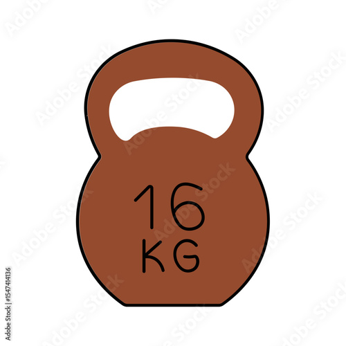 weight lifting weight scale 16 KG Kettlebell Vector Icon