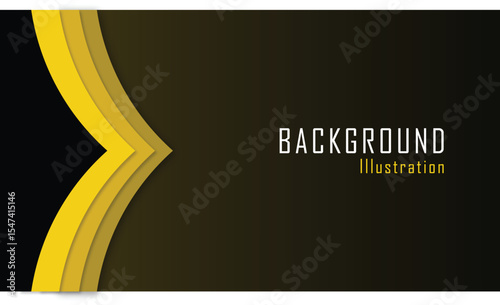 Golden Black Abstract Vector Background Template  with Elegant Waves and Decorative Elements
