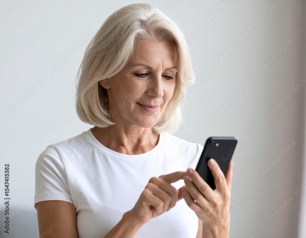 Middle aged Woman Using Smartphone – Modern Lifestyle and Technology Middle aged Woman Using Smartphone – Modern Lifestyle and Technology