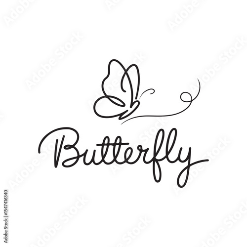 Elegant Butterfly Logo Design Showcasing Graceful Typography and a Stylized Butterfly Icon Conveying Transformation and Beauty