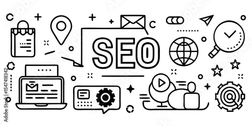 Digital marketing seo icon set 10 essential icons for online promotion