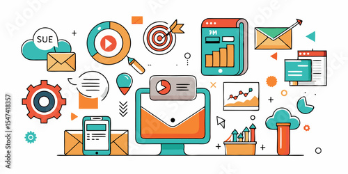 Digital marketing seo icon set 10 high quality icons for web and app design