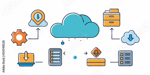 Cloud computing icon set 10 essential icons for web and app design