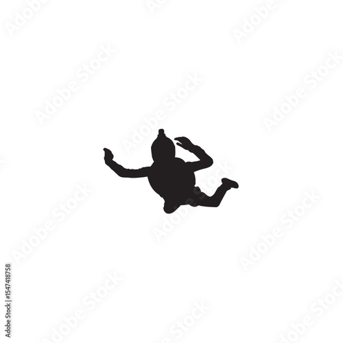 Skydiver silhouette falling through the air vector illustration design element