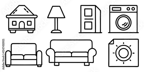 Home and living icon set 15 high quality home and interior design icons