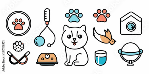 Ten high quality pet and animal icons for websites and apps